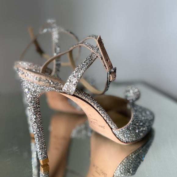Like new Jimmy CHOO Sacora 100 Sandals with Crystals Sphere Detail 38.5 - Picture 16 of 17